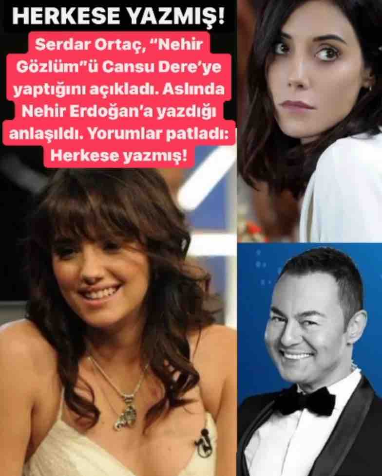 serdar ortac a sosyal medyada nehir gozlum gondermesi herkese yazmis